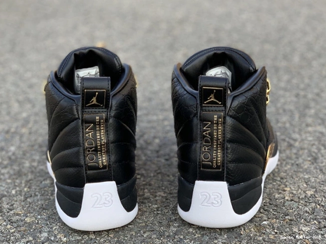 'Reptile' AO6068-007 Jordan Retro Metallic 12 Gold-White Air Black 0618